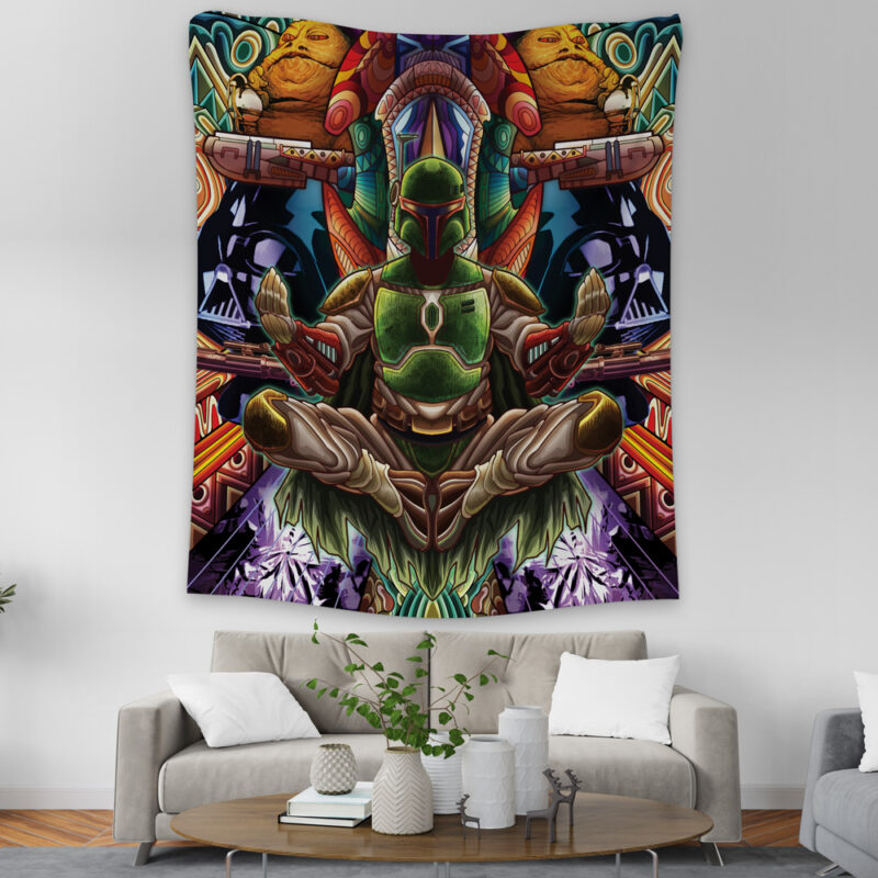 Trippy Boba Fett Star Wars Tapestry - Image 2