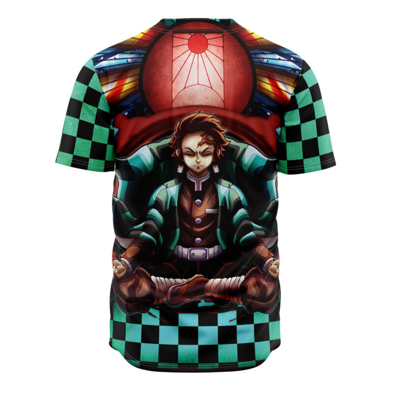 Trippy Kamado Tanjiro Demon Slayer Baseball Jersey Without Piping - Image 3