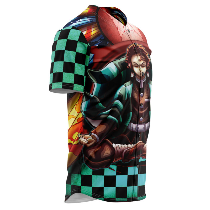 Trippy Kamado Tanjiro Demon Slayer Baseball Jersey Without Piping - Image 2