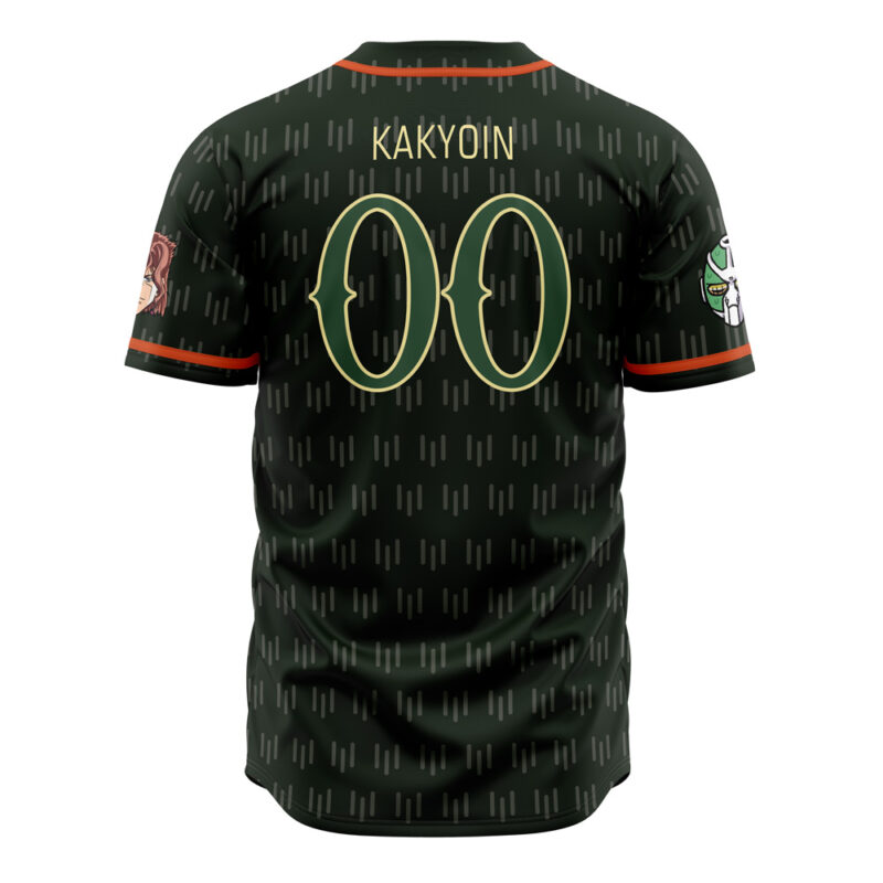 Kakyoin Hierophant Green Jojo’s Bizarre Adventure Baseball Jersey - Image 2
