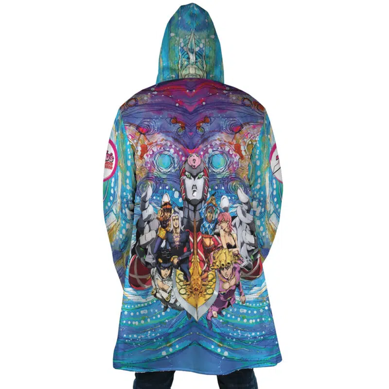 Trippy Golden Wind Squad Jojo’s Bizarre Adventure Dream Cloak Coat - Image 4