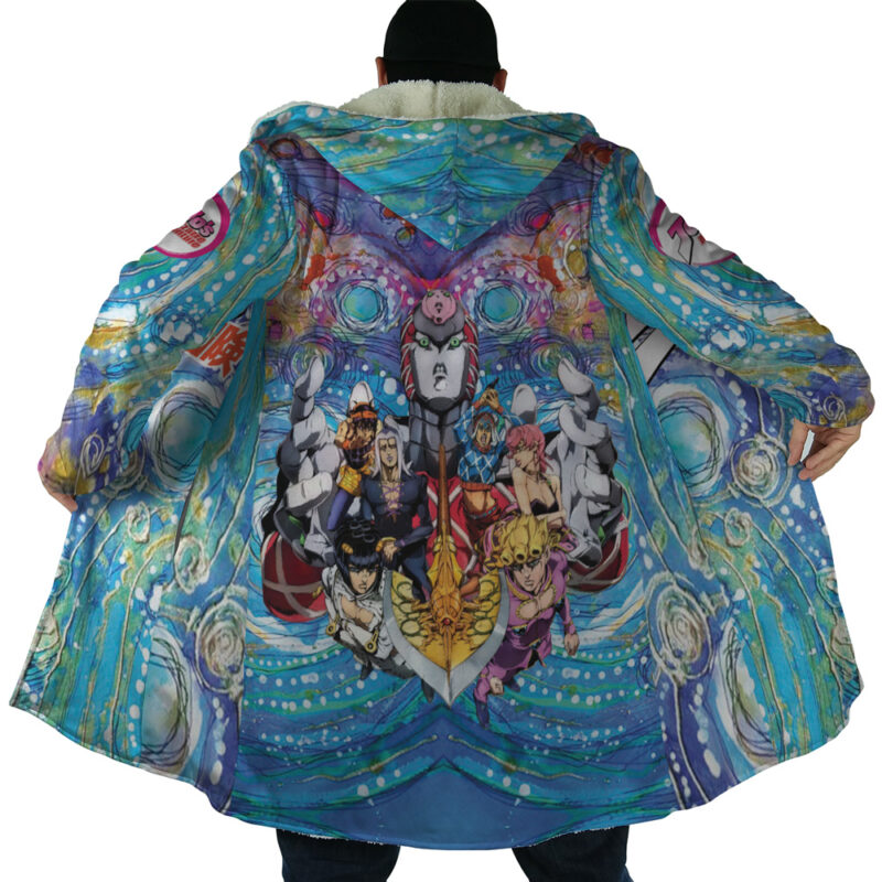 Trippy Golden Wind Squad Jojo’s Bizarre Adventure Dream Cloak Coat - Image 6