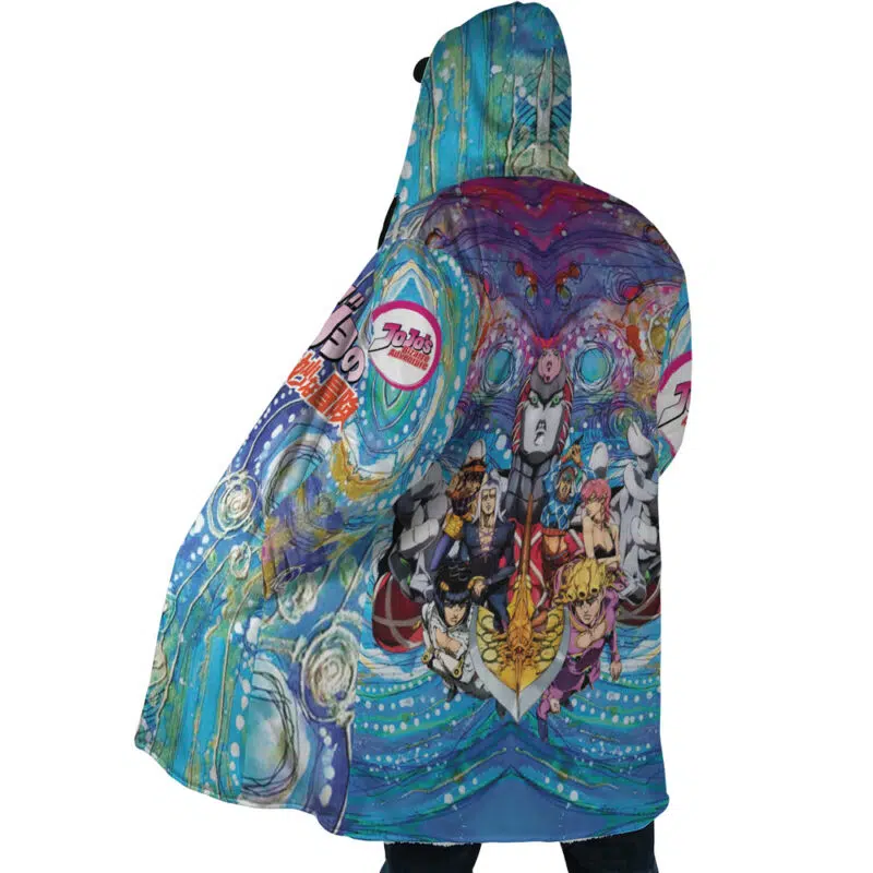 Trippy Golden Wind Squad Jojo’s Bizarre Adventure Dream Cloak Coat - Image 5