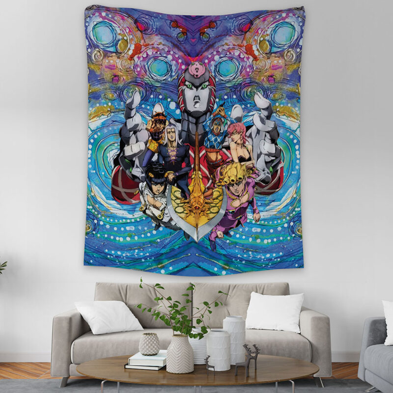 Trippy Golden Wind Squad Jojo’s Bizarre Adventure Tapestry - Image 2
