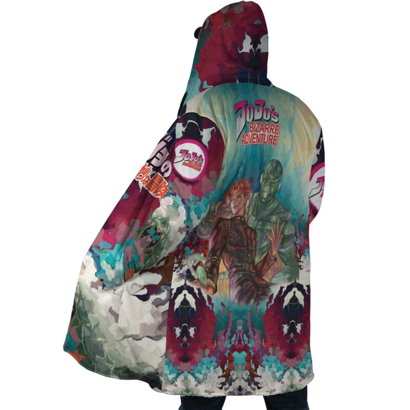 Trippy Kakyoin Hierophant Green Jojo’s Bizarre Adventure Dream Cloak Coat - Image 4