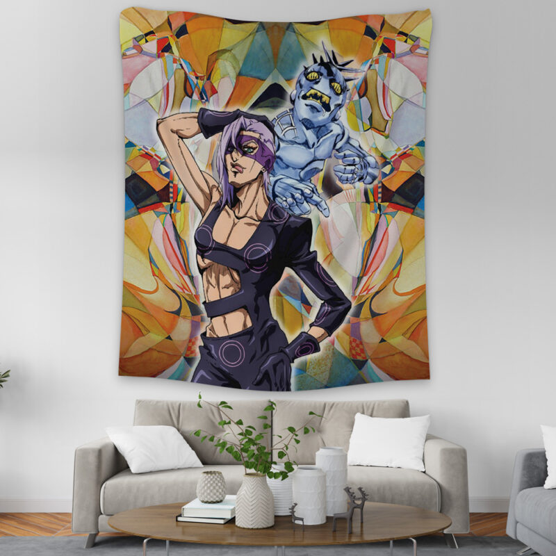 Trippy Melone Babyhead Jojo’s Bizarre Adventure Tapestry - Image 2