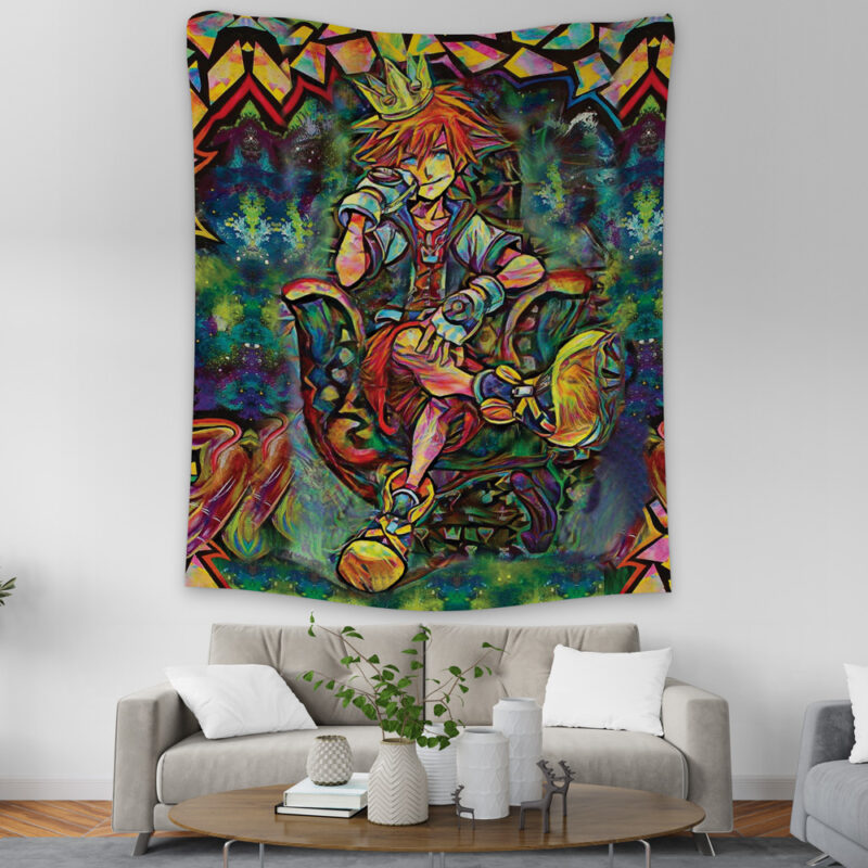 Trippy Sora Kingdom Hearts Tapestry - Image 2