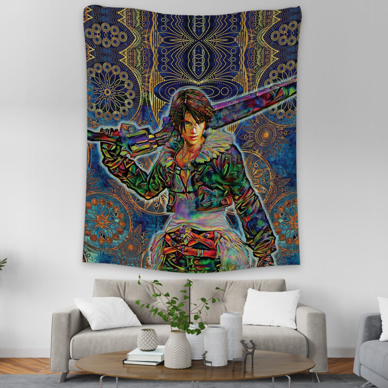 Trippy Squall Final Fantasy 8 Tapestry - Image 2