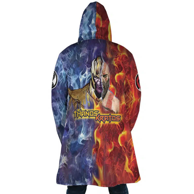 Trippy Thanos and Kratos Marvel Dream Cloak Coat - Image 5