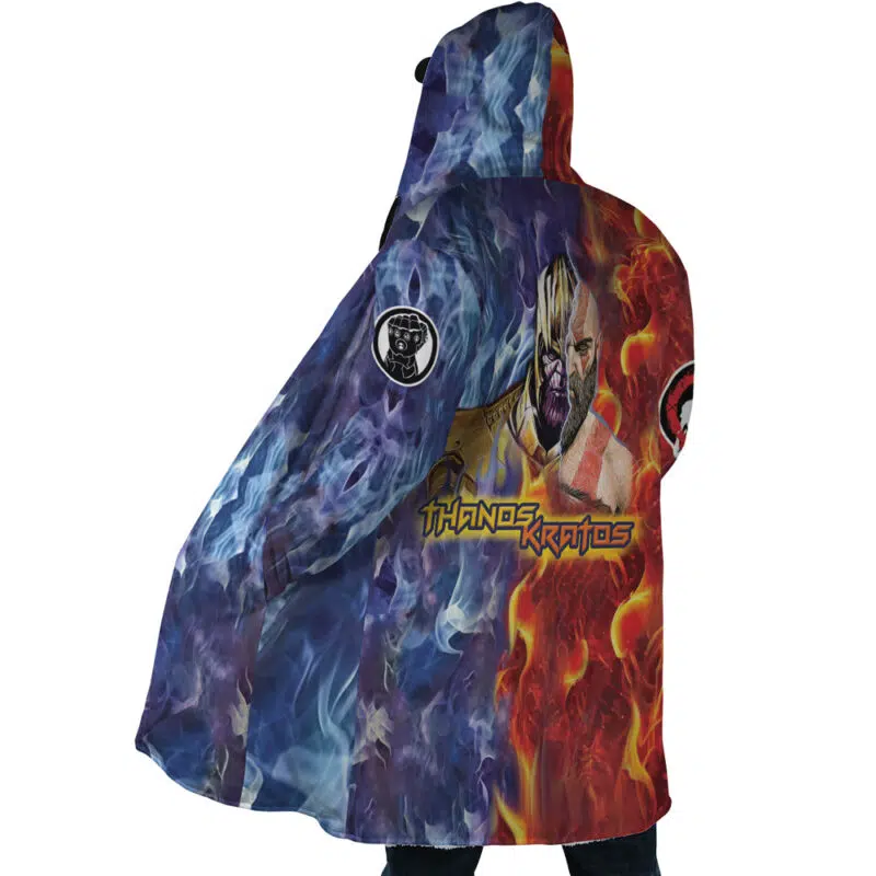 Trippy Thanos and Kratos Marvel Dream Cloak Coat - Image 4