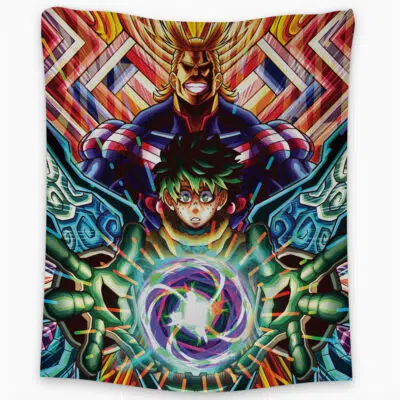 Trippy Deku x All Might My Hero Academia Tapestry