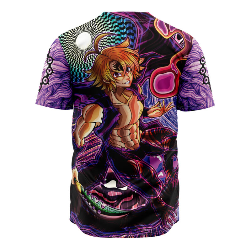 Trippy Meliodas Assault Mode Seven Deadly Sins Baseball Jersey Without Piping - Image 3