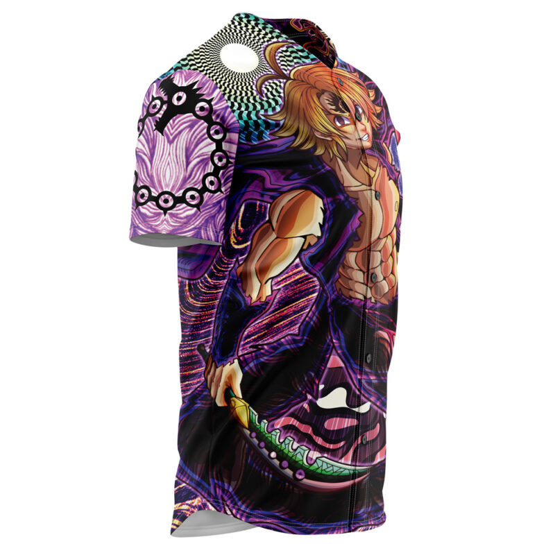 Trippy Meliodas Assault Mode Seven Deadly Sins Baseball Jersey Without Piping - Image 2
