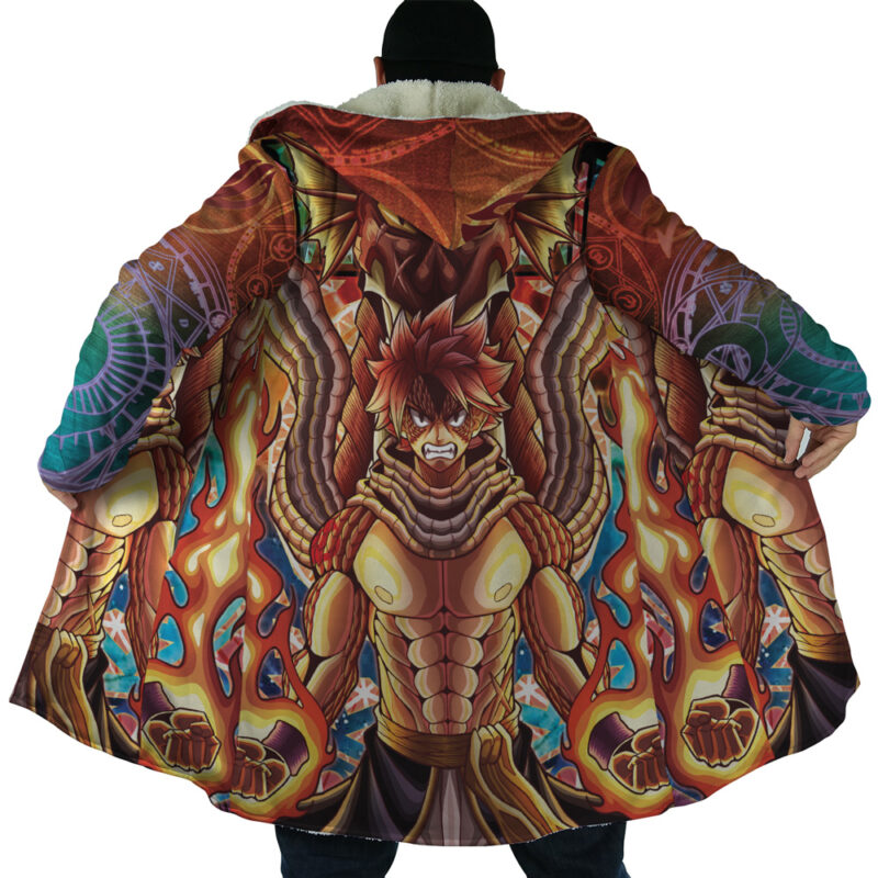 Trippy Natsu Dragneel x Igneel Fairy Tail Dream Cloak Coat - Image 2