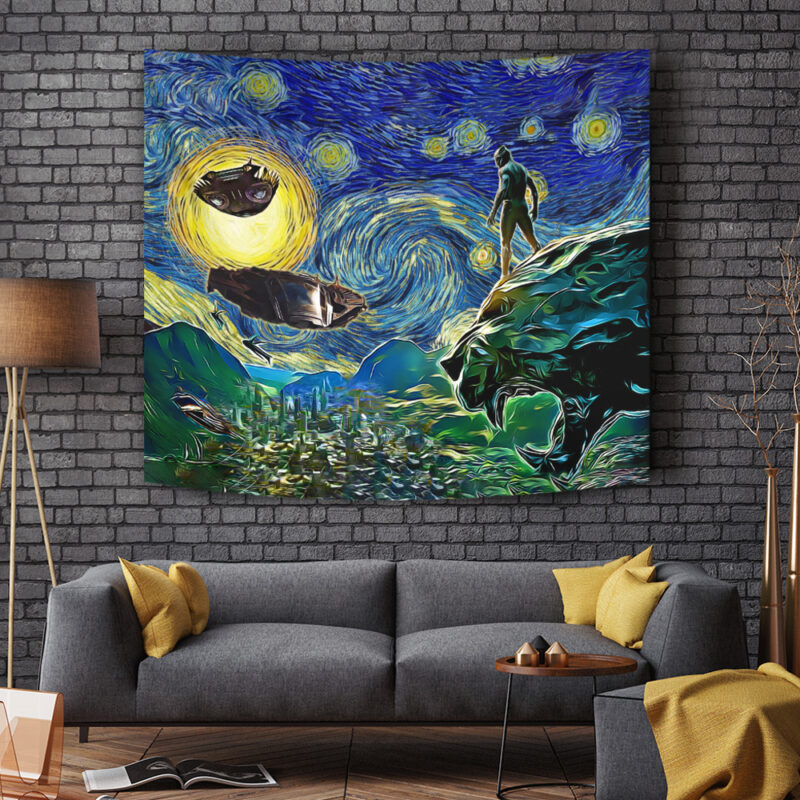 Black Panther Starry Night Wakanda Tapestry - Image 6