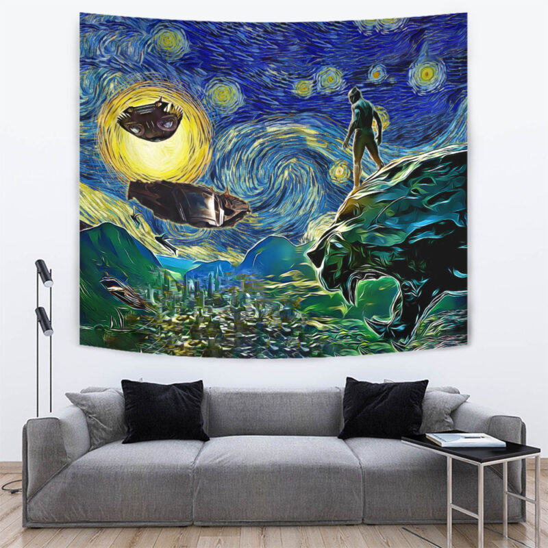 Black Panther Starry Night Wakanda Tapestry - Image 2
