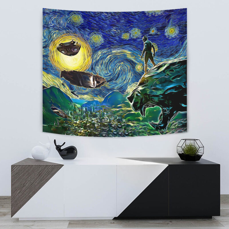 Black Panther Starry Night Wakanda Tapestry - Image 5