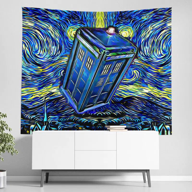 Doctor Who Tardis Starry Night Tapestry