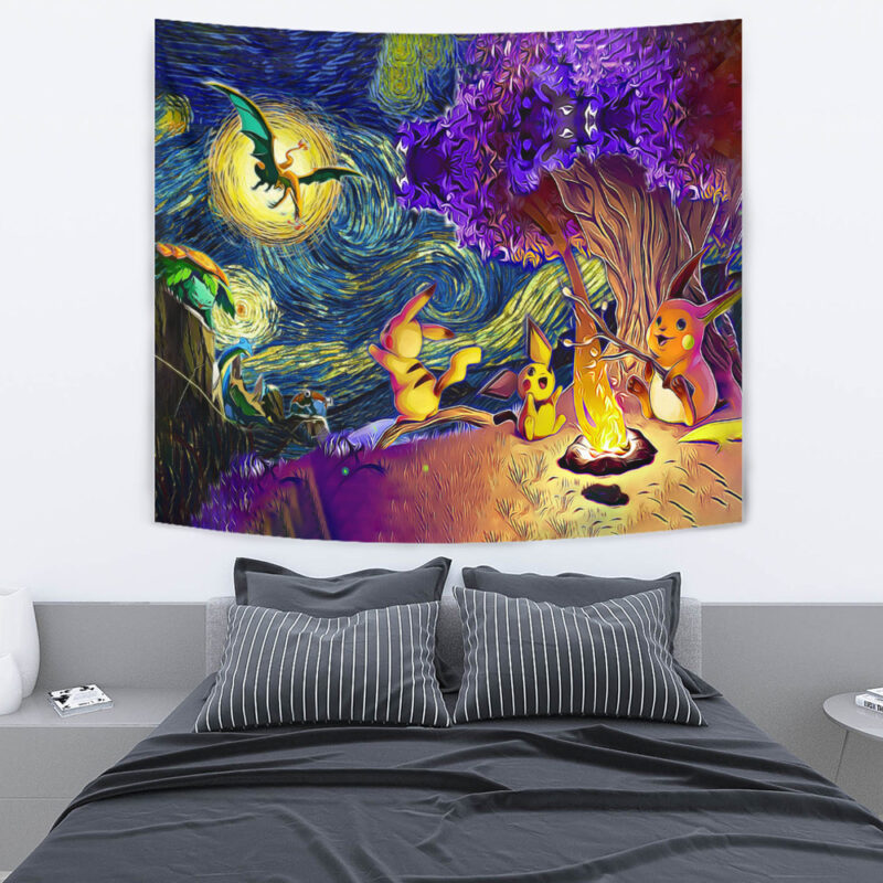 Pokemon Starry Night Campfire Tapestry - Image 4