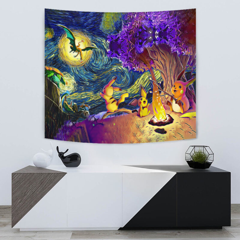 Pokemon Starry Night Campfire Tapestry - Image 5