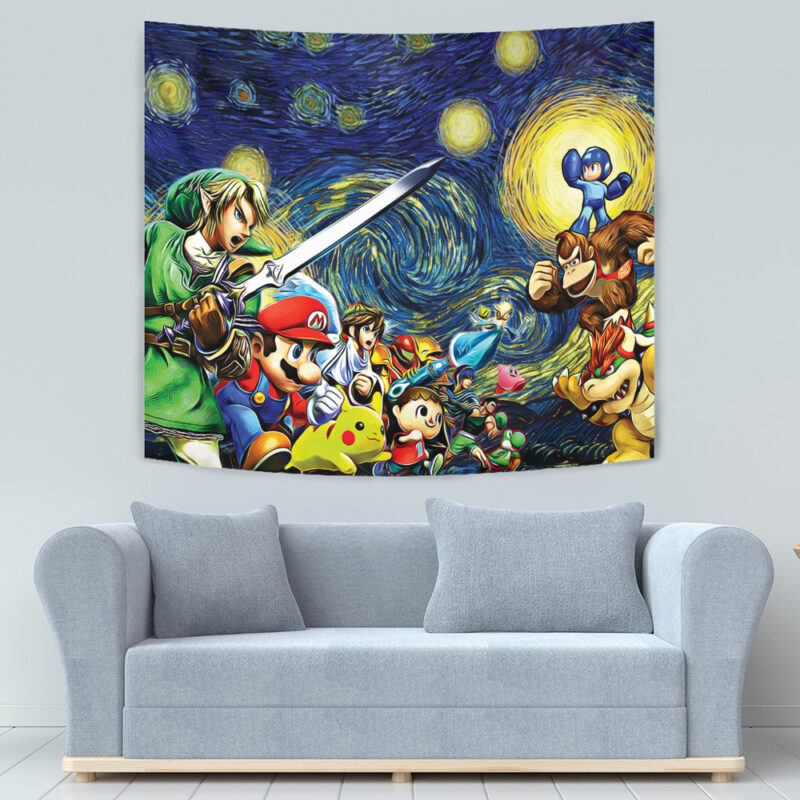 Smash Bros Starry Night Tapestry - Image 3