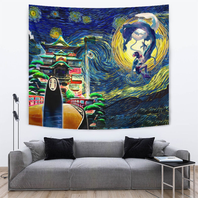 Spirited Away Starry Night Studio Ghibli Tapestry - Image 2