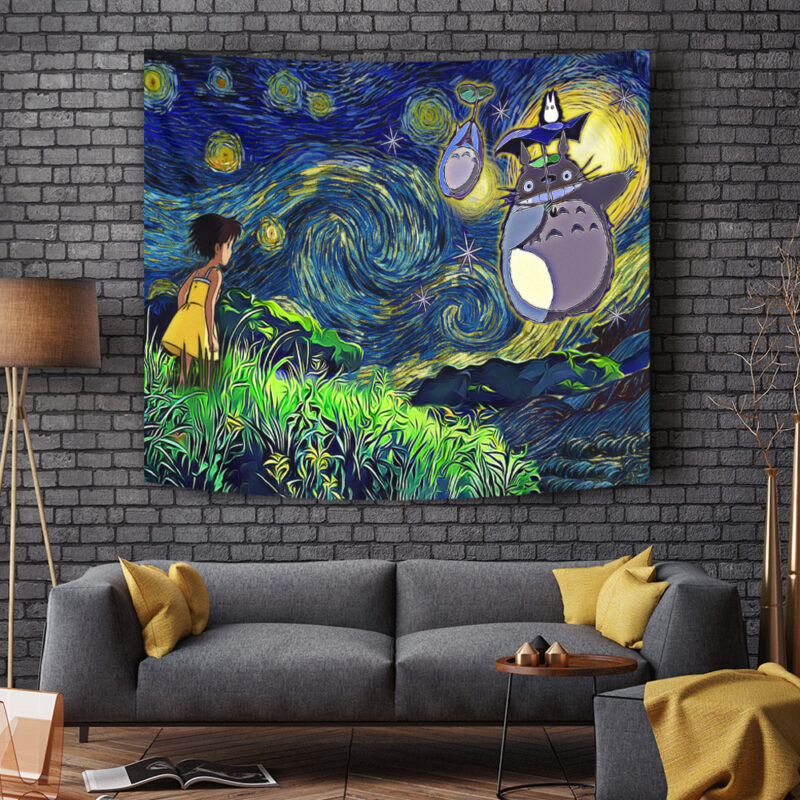 Totoro Starry Night Studio Ghibli Tapestry - Image 6