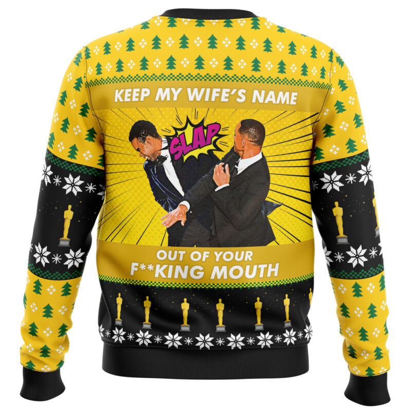 Will Smith Slaps Chris Rock Meme Ugly Christmas Sweater - Image 4