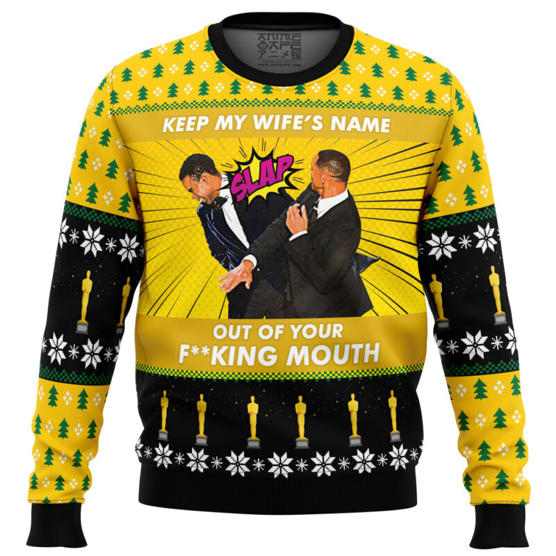 Will Smith Slap Meme Ugly Christmas Sweater
