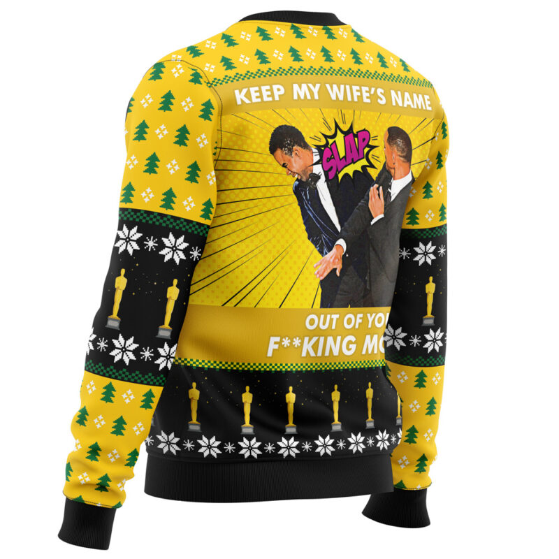 Will Smith Slaps Chris Rock Meme Ugly Christmas Sweater - Image 3