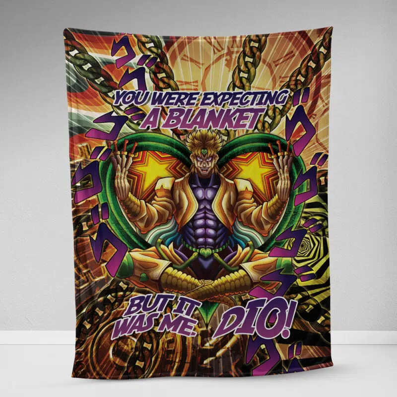 Trippy Medidating Dio Brando JoJo's Bizarre Adventure Fleece Blanket