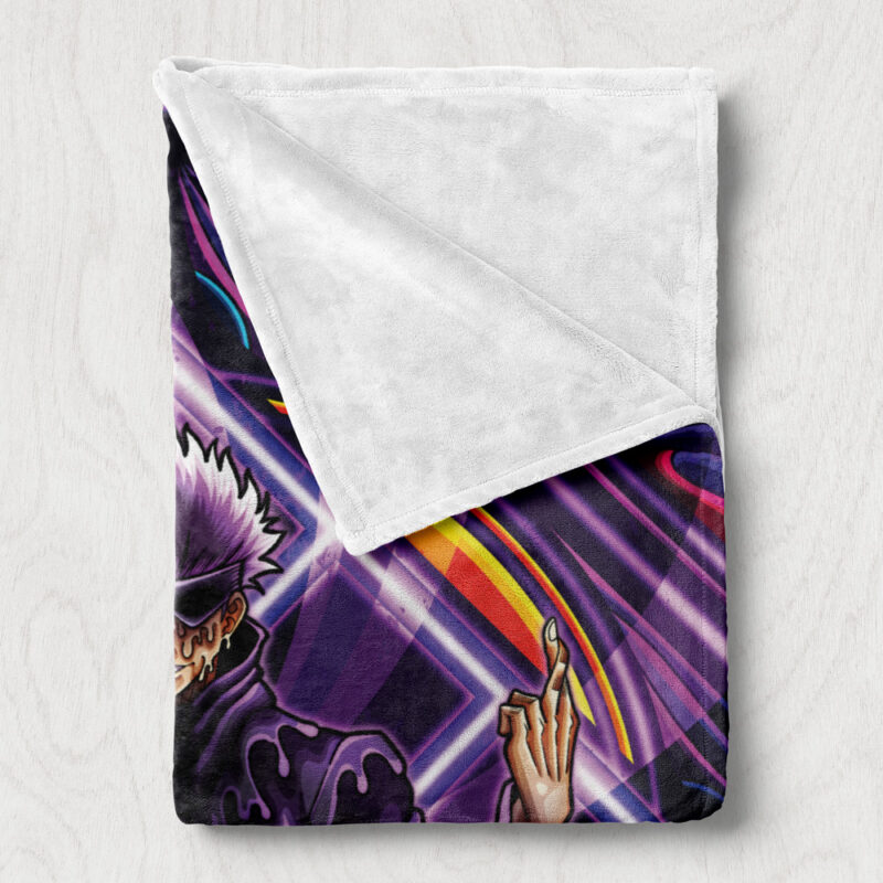 Trippy Meditating Gojo Satoru Jujutsu Kaisen Fleece Blanket - Image 2