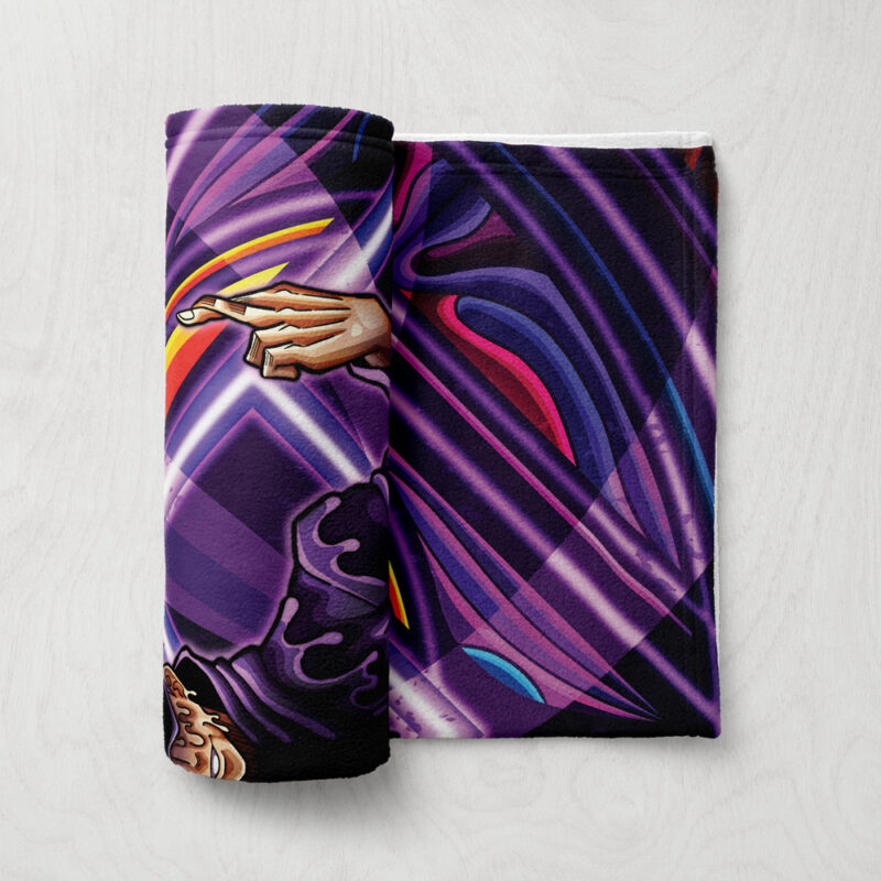 Trippy Meditating Gojo Satoru Jujutsu Kaisen Fleece Blanket - Image 6
