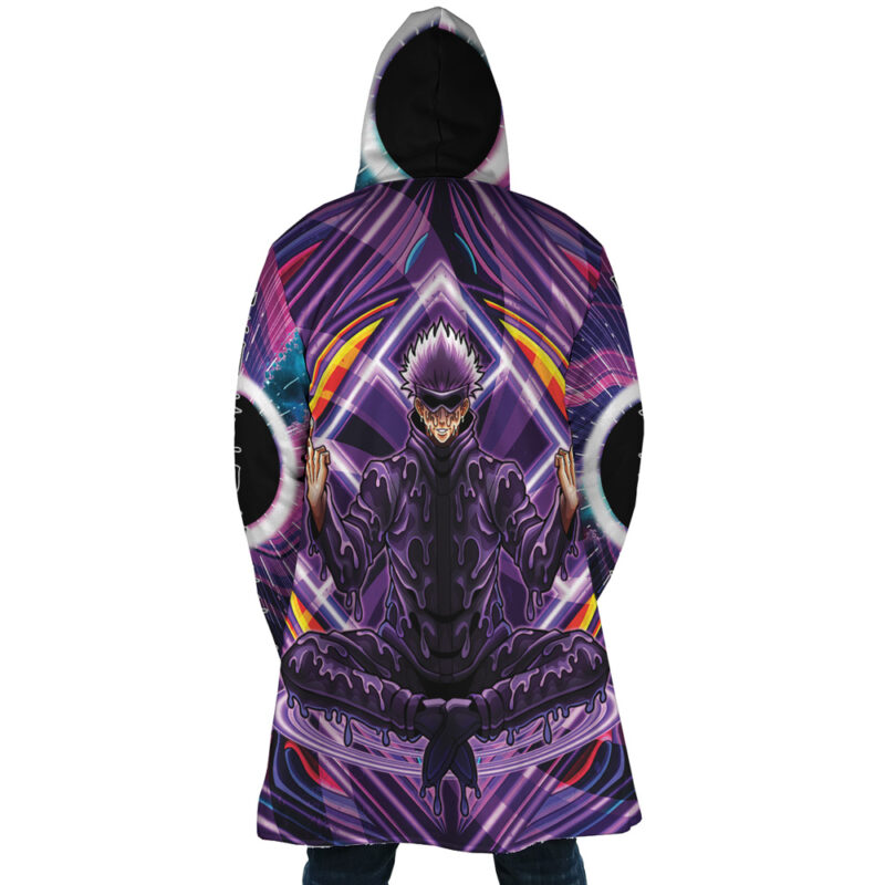 Trippy Meditating Gojo Satoru Jujutsu Kaisen Dream Cloak Coat - Image 4