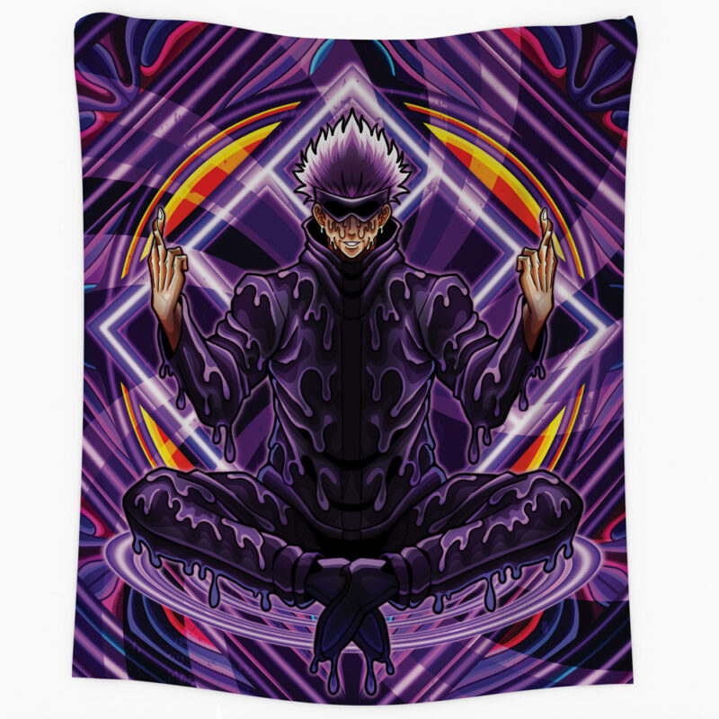 Trippy Meditating Gojo Satoru Jujutsu Kaisen Tapestry - Image 2