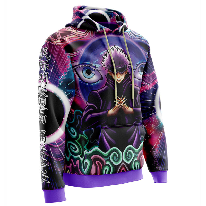Trippy Gojo Satoru Hollow Purple Jujutsu Kaisen Hoodie - Image 2