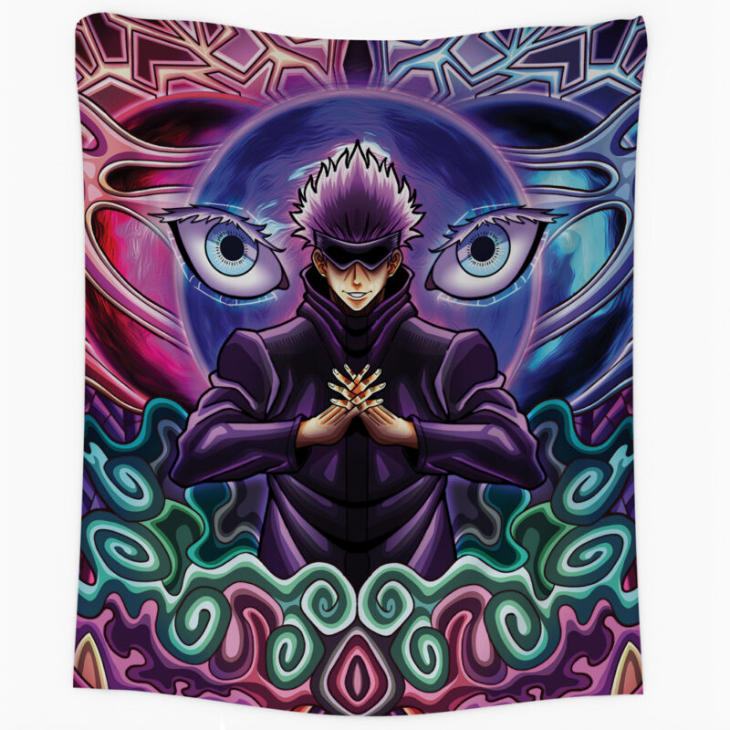 Trippy Gojo Satoru Hollow Purple Jujutsu Kaisen Tapestry - Image 2