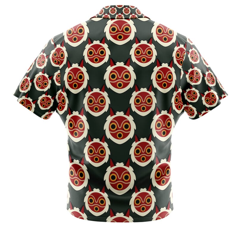 Hime's Mask Princess Mononoke Button Up Hawaiian Shirt - Image 3