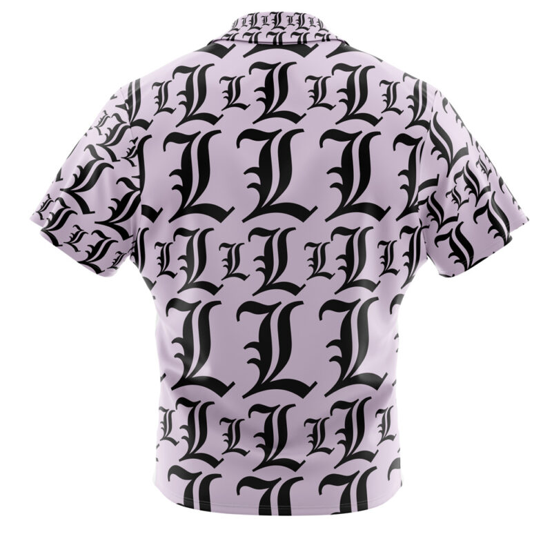 L Symbol Death Note Button Up Hawaiian Shirt - Image 3