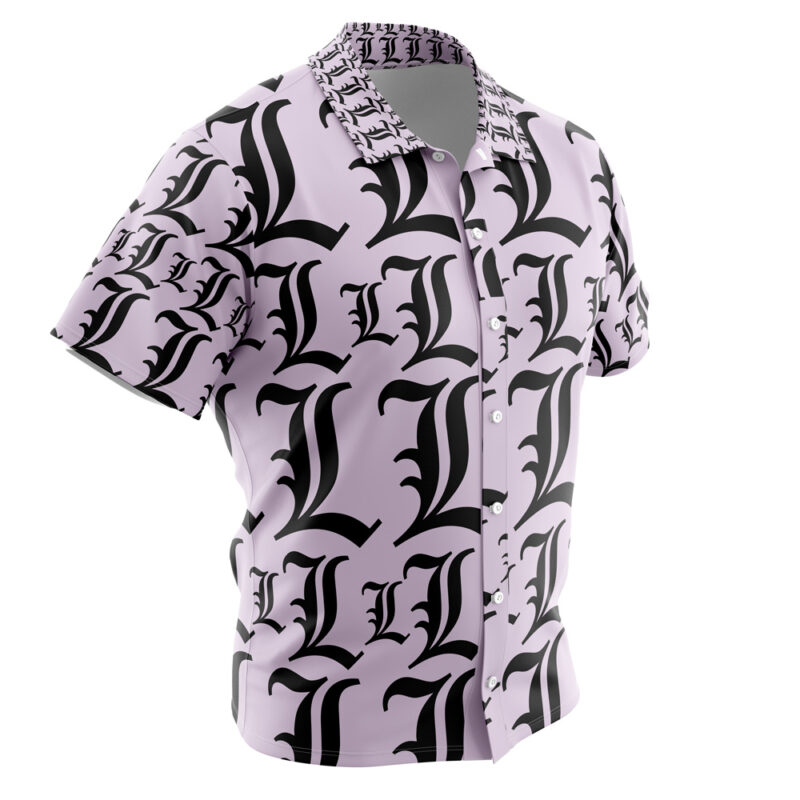L Symbol Death Note Button Up Hawaiian Shirt - Image 2