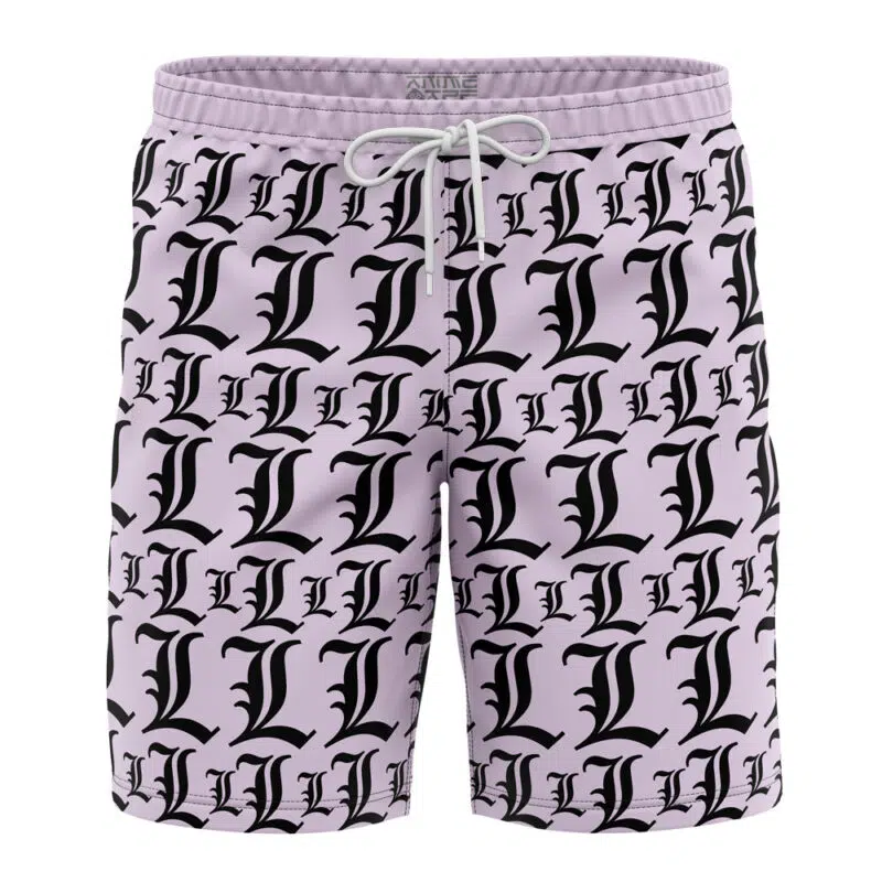 L Symbol Death Note Board Shorts Swim Trunks