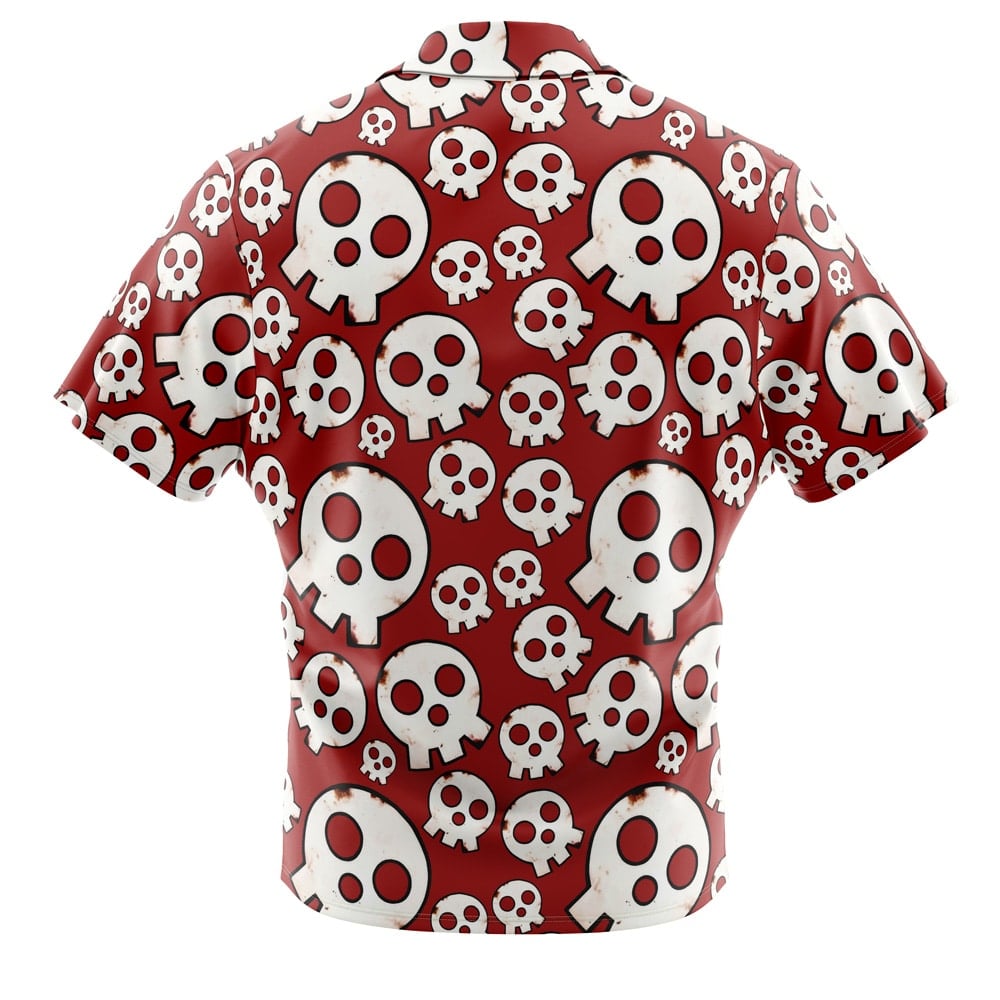 Skull Emblem Fire Force Button Up Hawaiian Shirt - Anime Ape