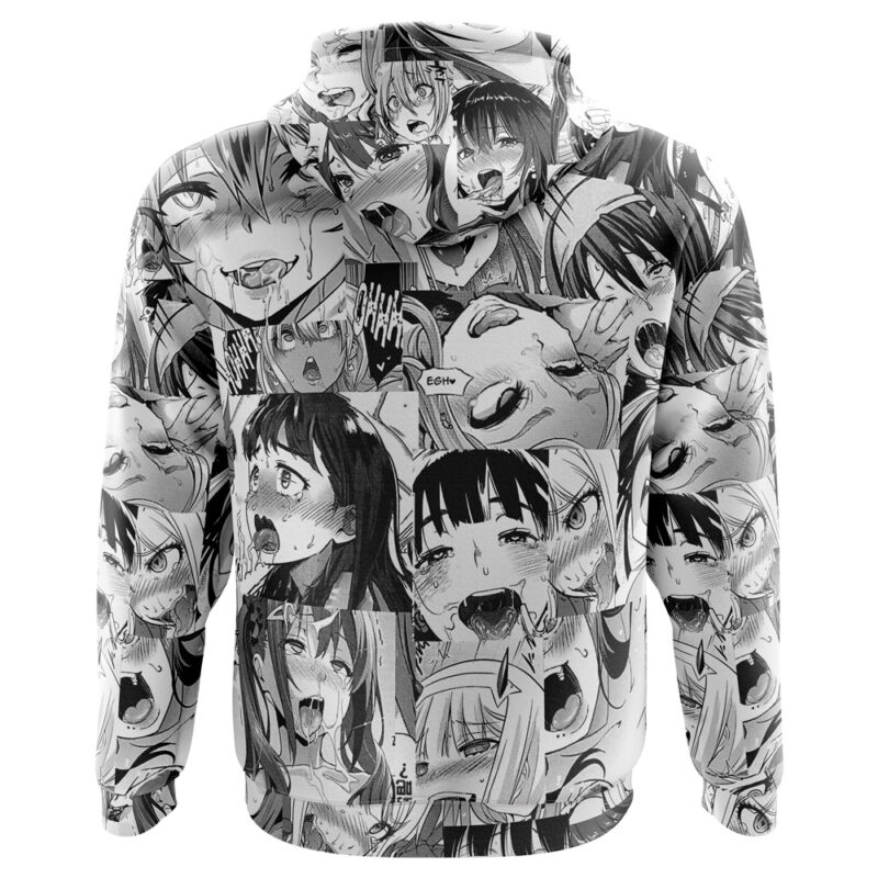 Ahegao Manga Collage Zip Hoodie Jacket - Image 2