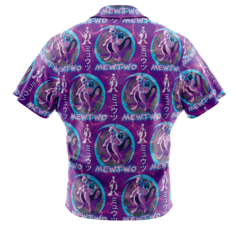 Cosmic Mewtwo Pokemon Button Up Hawaiian Shirt - Image 2