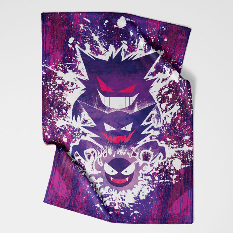 Trippy Ghostly Evolution Ghastly Haunter Gengar Pokemon Fleece Blanket