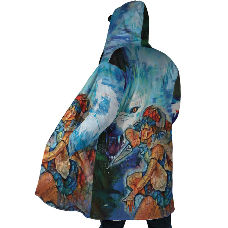 Trippy Raging Princess Mononoke Studio Ghibli Dream Cloak Coat - Image 4