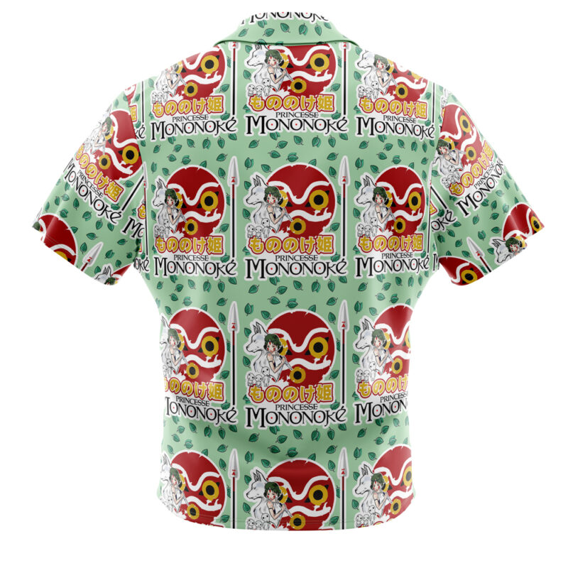 Raging Princess Mononoke Studio Ghibli Button Up Hawaiian Shirt - Image 2