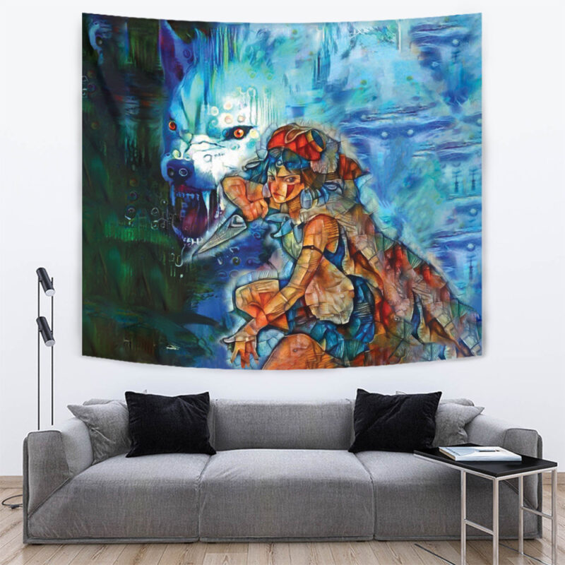 Raging Princess Mononoke Studio Ghibli Tapestry - Image 2
