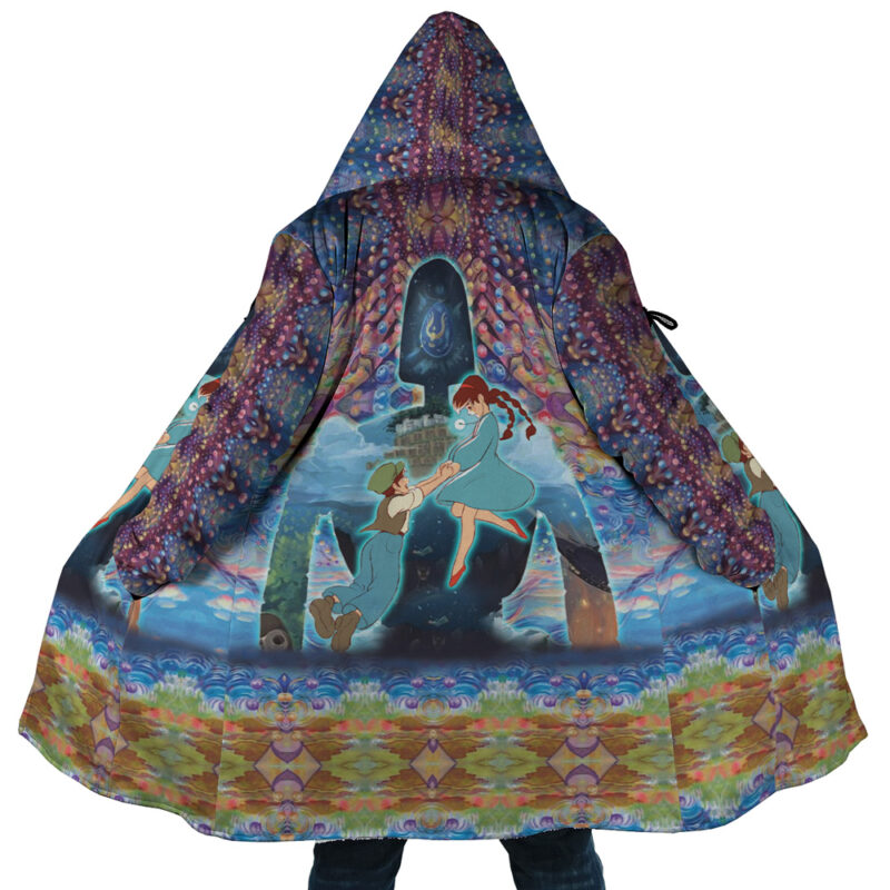 Trippy Castle in the Sky Studio Ghibli Dream Cloak Coat