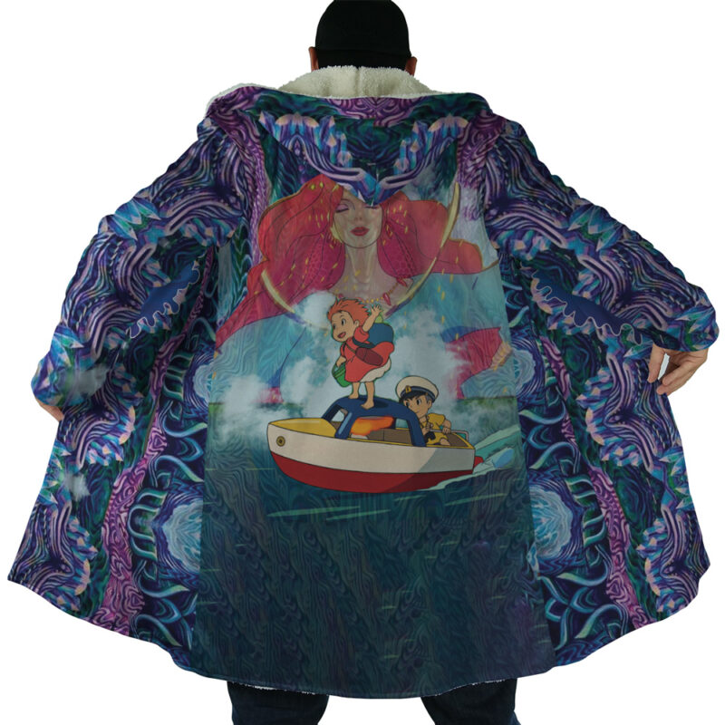 Trippy Ponyo Studio Ghibli Dream Cloak Coat - Image 6